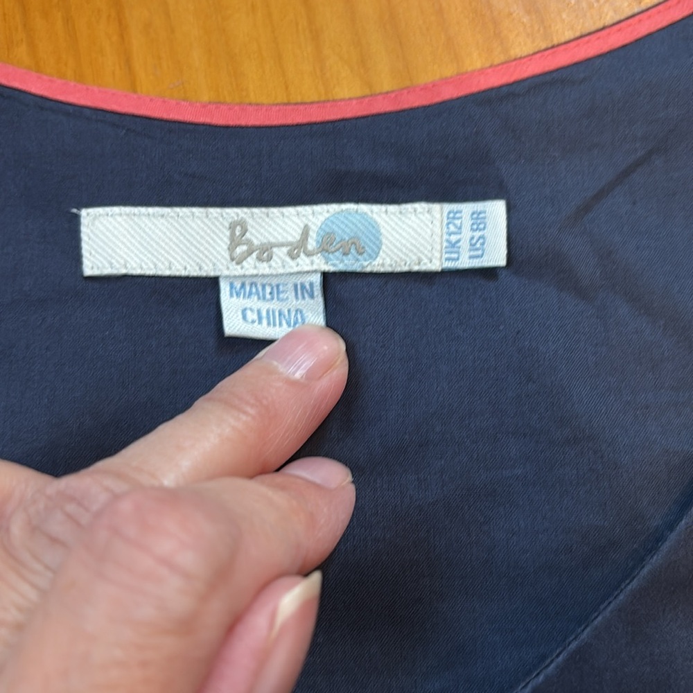 BODEN 8 Navy Blue Beautiful Bow Shift Dress - Picture 7 of 9